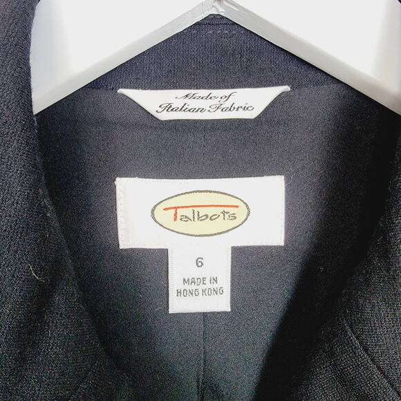 Talbots Black Ponte Knit Asymmetrical Blazer - Size 6 - Picture 3 of 4